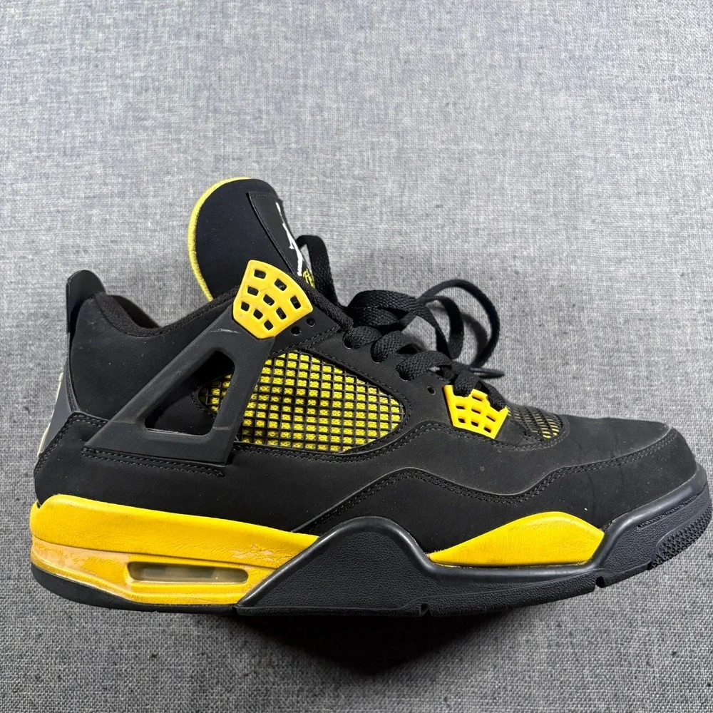 Jordan 4 Retro Thunder Mens Size 10 Black Yellow 308497-008 2012 Release
